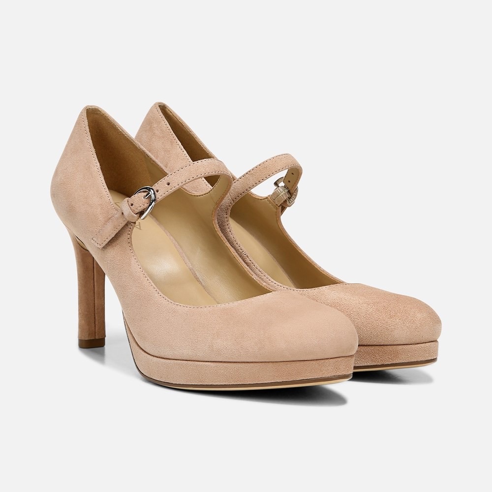 NATURALIZER Talissa Mary Jane Beige Genuine Suede Pumps NWOB